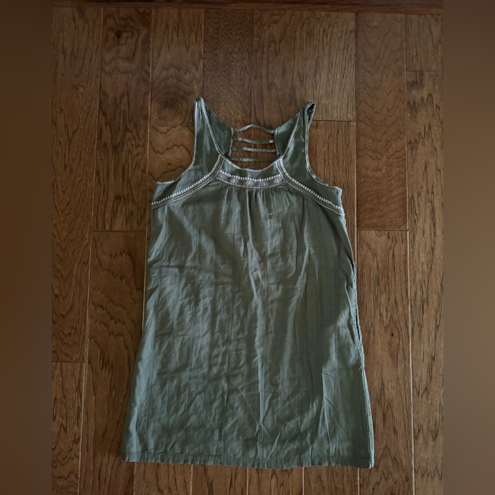 Carve Designs Sleeveless Shift Tank Dress Olive Size Medium